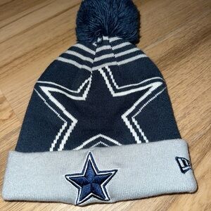 Dallas Cowboys NFL New Era Navy Logo Whiz Knit Hat with Pom